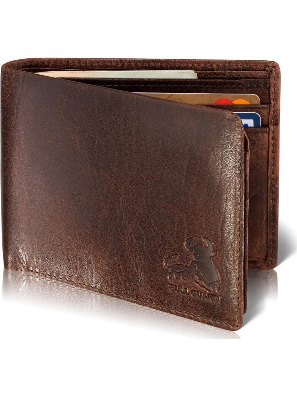 Men's RFID Blocking Bifold Wallet - Durable Leather, 11 Card Slots, Quick